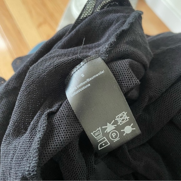 Rundholz Black Print Flock Listen Flowers Long Sleeve Mesh Cotton T-Shirt EUC S - Picture 10 of 12